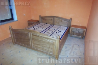 Dubový masivní nábytek - manželská postel KELER s nočními stolky 411114 - Další interiér ložnice - postel dvoulůžko, noční stolky v provedení DUB masiv